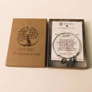 Earth  Angel Angels Of Our Lives Sister Expandable Bracelet With Charms